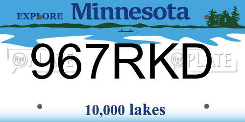 967RKD Minnesota License Plate