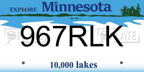 967RLK Minnesota License Plate