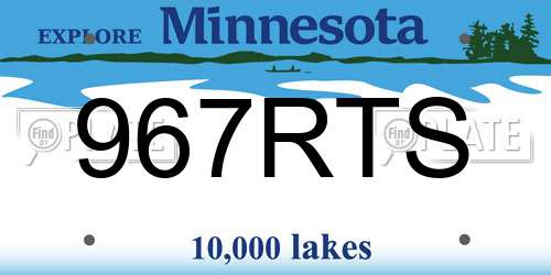 967RTS Minnesota License Plate