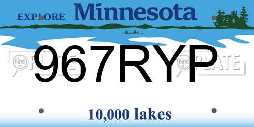 967RYP Minnesota License Plate