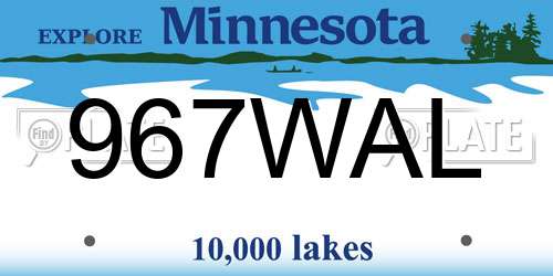 967WAL Minnesota License Plate