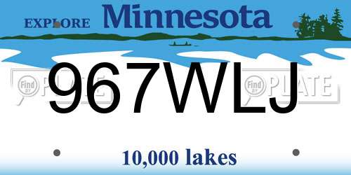 967WLJ Minnesota License Plate