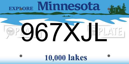 967XJL Minnesota License Plate
