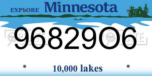 96829O6 Minnesota License Plate