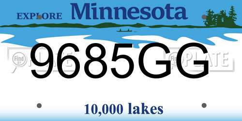 9685GG Minnesota License Plate