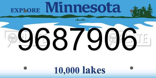 9687906 Minnesota License Plate
