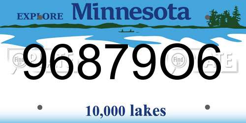 96879O6 Minnesota License Plate