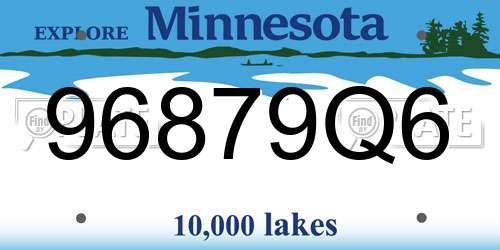 96879Q6 Minnesota License Plate