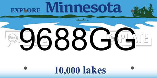 9688GG Minnesota License Plate