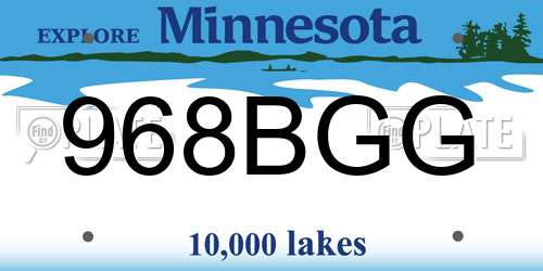 968BGG Minnesota License Plate