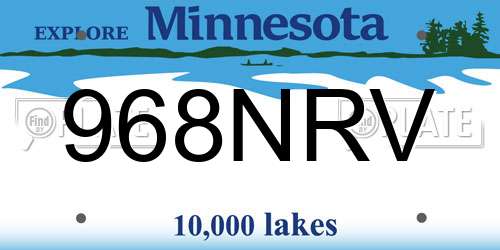 968NRV Minnesota License Plate