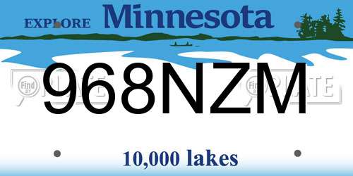 968NZM Minnesota License Plate