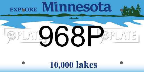 968P Minnesota License Plate