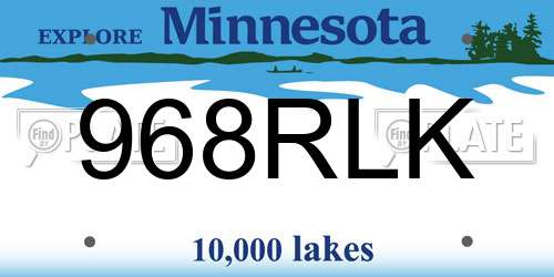 968RLK Minnesota License Plate