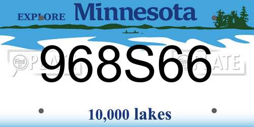 968S66 Minnesota License Plate