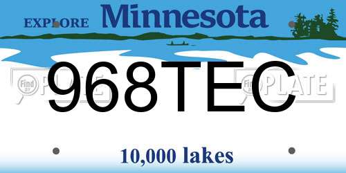 968TEC Minnesota License Plate