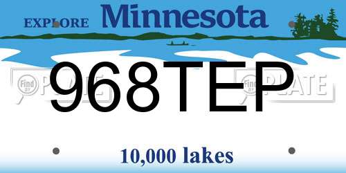 968TEP Minnesota License Plate