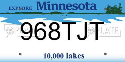 968TJT Minnesota License Plate