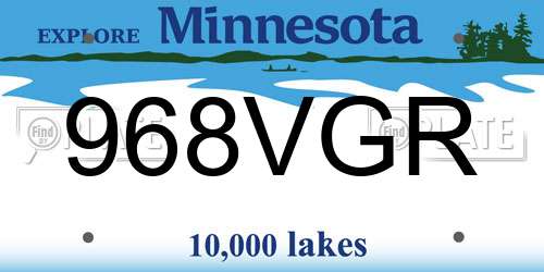 968VGR Minnesota License Plate