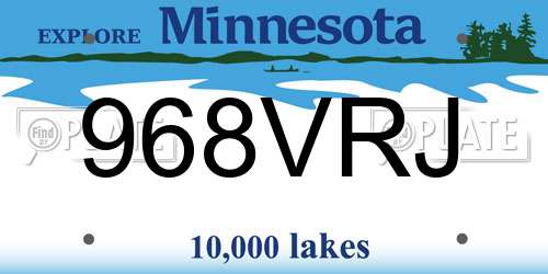 968VRJ Minnesota License Plate