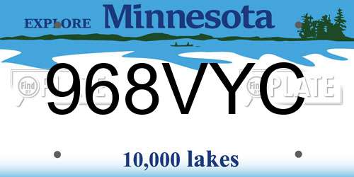 968VYC Minnesota License Plate