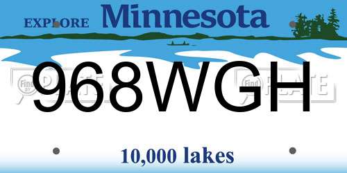 968WGH Minnesota License Plate