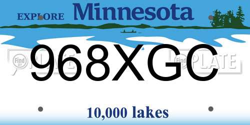 968XGC Minnesota License Plate