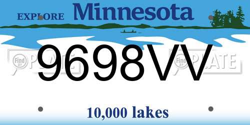 9698VV Minnesota License Plate