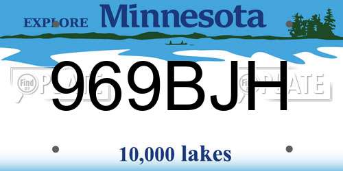 969BJH Minnesota License Plate