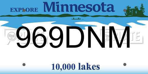 969DNM Minnesota License Plate