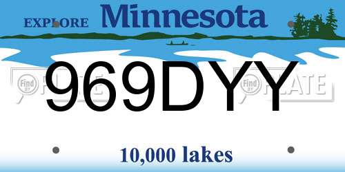 969DYY Minnesota License Plate