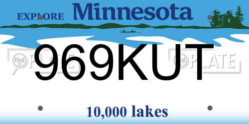969KUT Minnesota License Plate