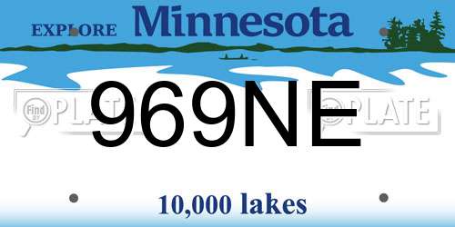 969NE Minnesota License Plate