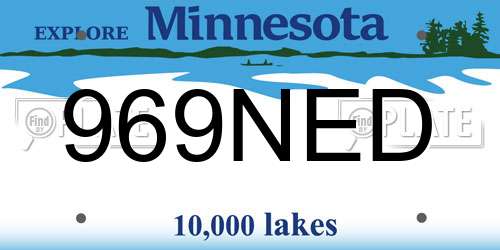 969NED Minnesota License Plate