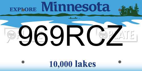 969RCZ Minnesota License Plate