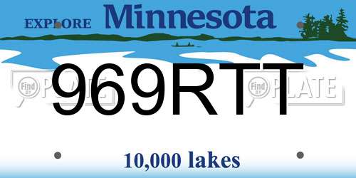 969RTT Minnesota License Plate