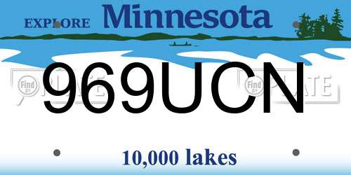 969UCN Minnesota License Plate