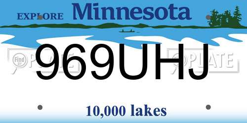 969UHJ Minnesota License Plate