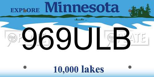969ULB Minnesota License Plate
