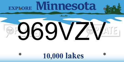 969VZV Minnesota License Plate