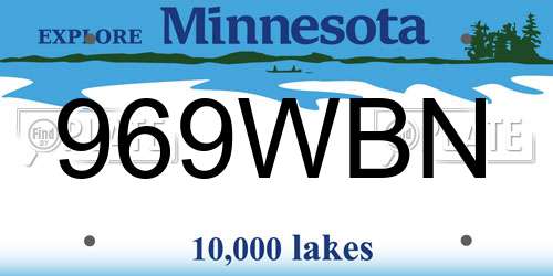 969WBN Minnesota License Plate