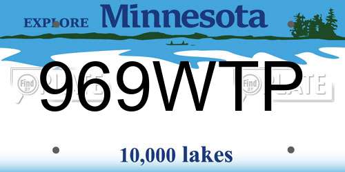 969WTP Minnesota License Plate
