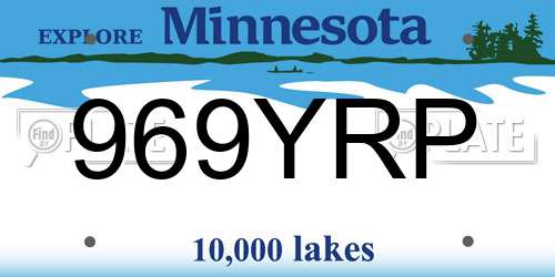 969YRP Minnesota License Plate