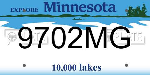 9702MG Minnesota License Plate