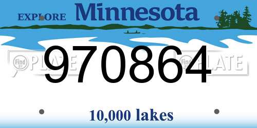 970864 Minnesota License Plate