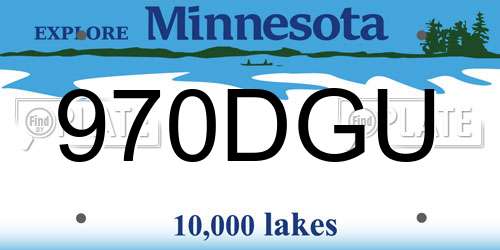 970DGU Minnesota License Plate