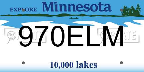 970ELM Minnesota License Plate