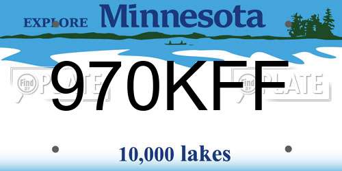 970KFF Minnesota License Plate
