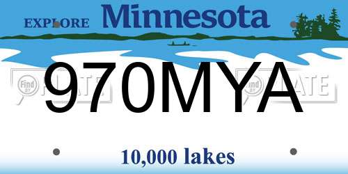 970MYA Minnesota License Plate