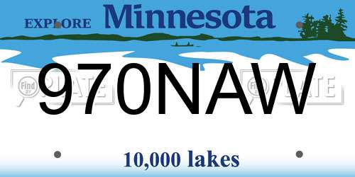970NAW Minnesota License Plate